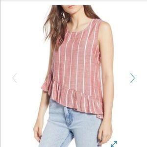 BP asymmetrical peplum hem top